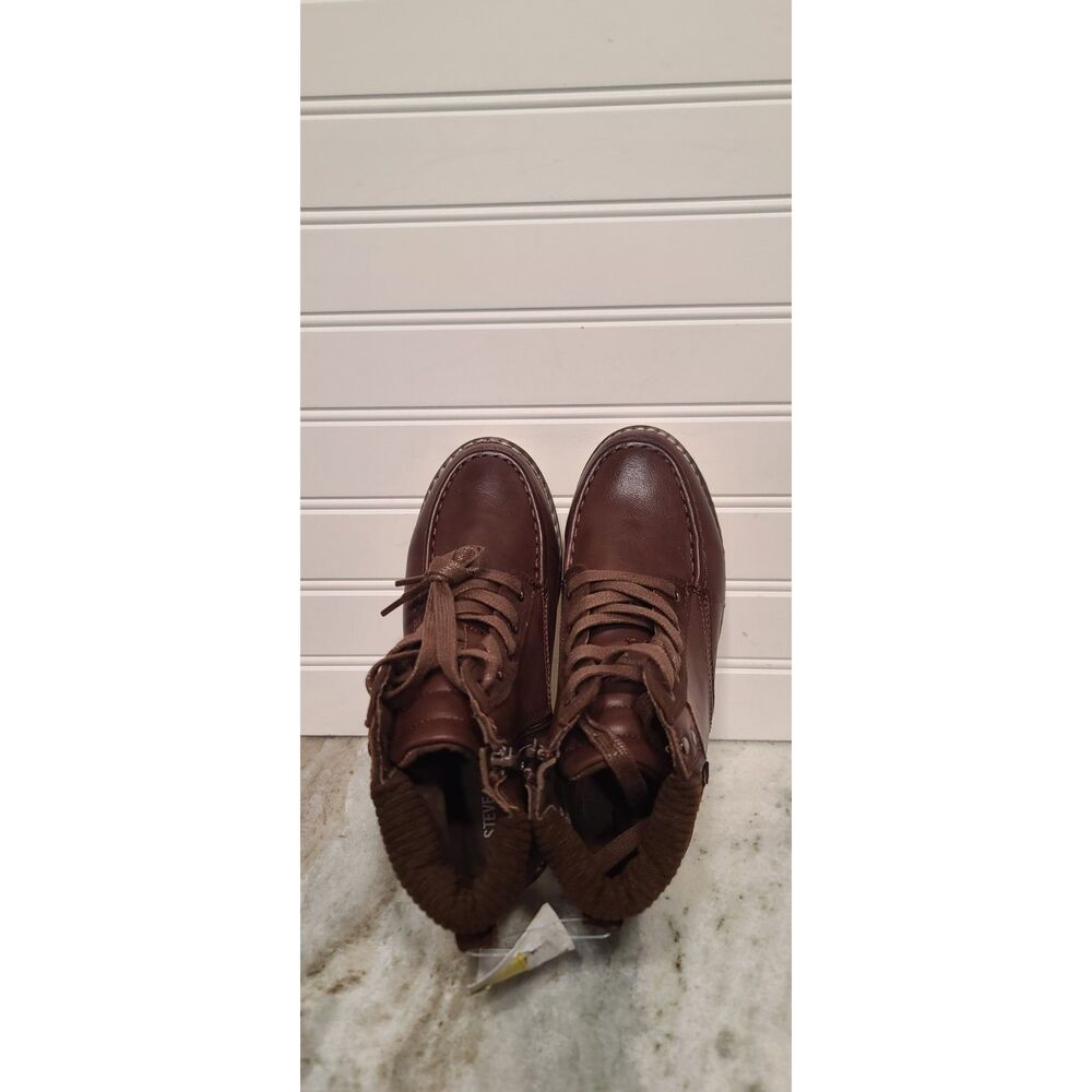Steve Madden Boys Brown Buster Everett Ankle Boots Size 2 NWT